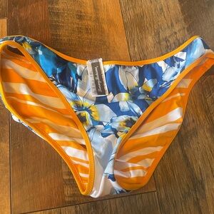 Tommy Bahama Vibrant Orange and White Bikini Bottom
